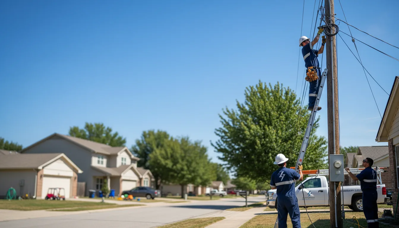 Residential electrician providing installation services in Valley View, TX